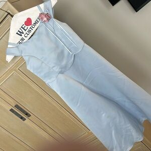 Girls size 8 formal dress. Baby blue with rosettes